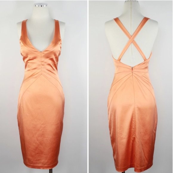 Papell Boutique Dresses & Skirts - Papell Boutique 6 Criss Cross Low Back Satin Dress
